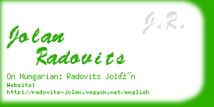 jolan radovits business card